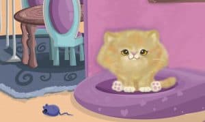 Bentley the kitty on a kitty bed